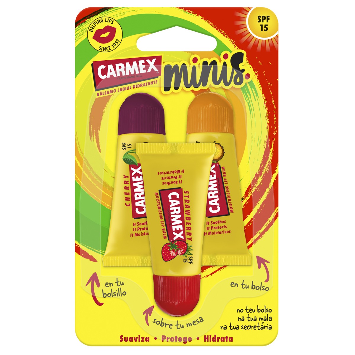 Carmex triplo minins cereza, fresa, piña Carmex triplo minins cereza, fresa, piña