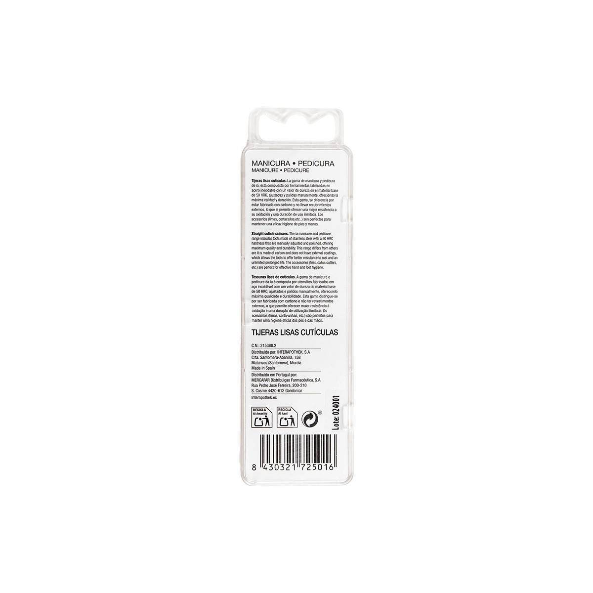 Interapothek tijeras cortacuticulas Interapothek tijeras cortacuticulas