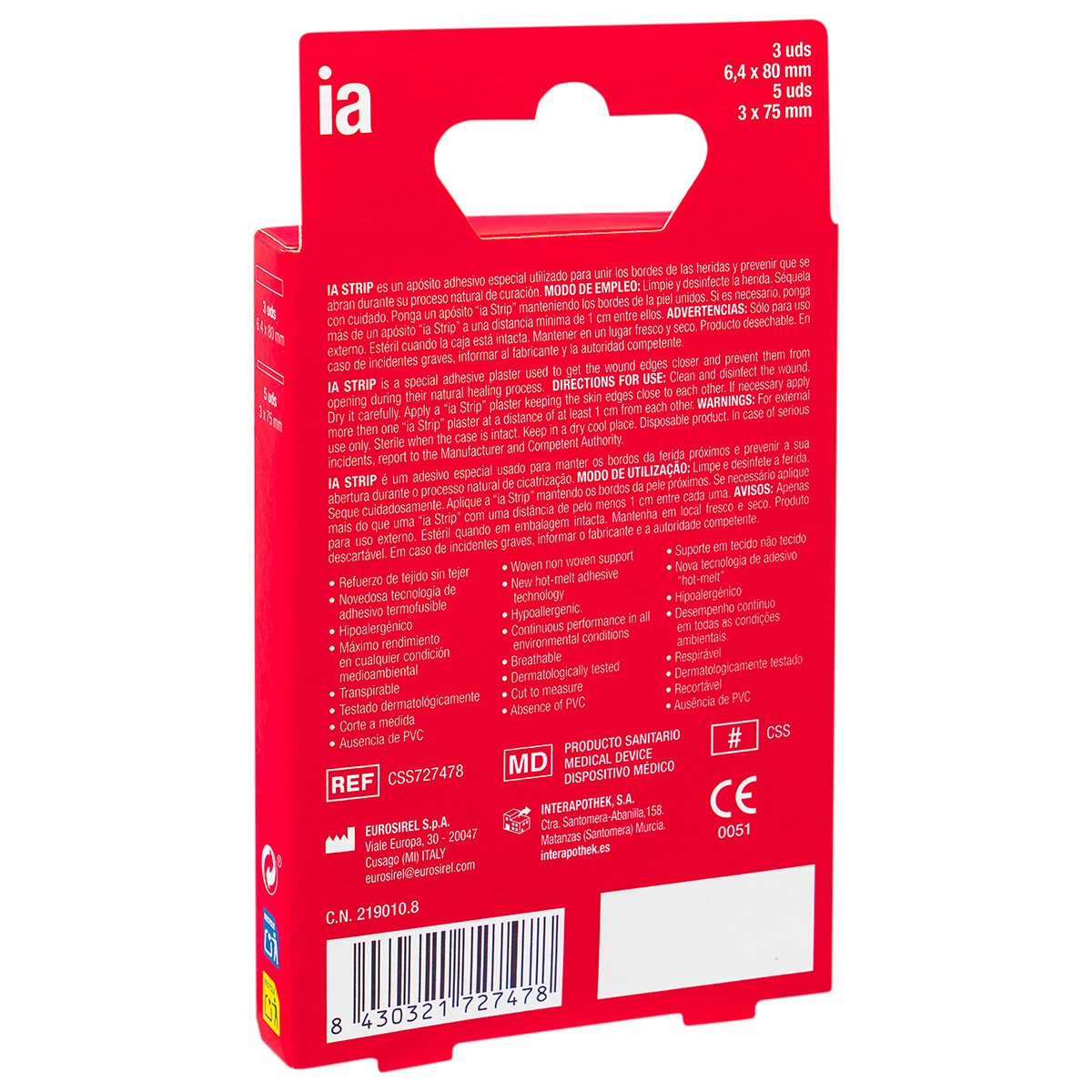 Interapothek puntos de sutura surtido 8uds Interapothek puntos de sutura surtido 8uds
