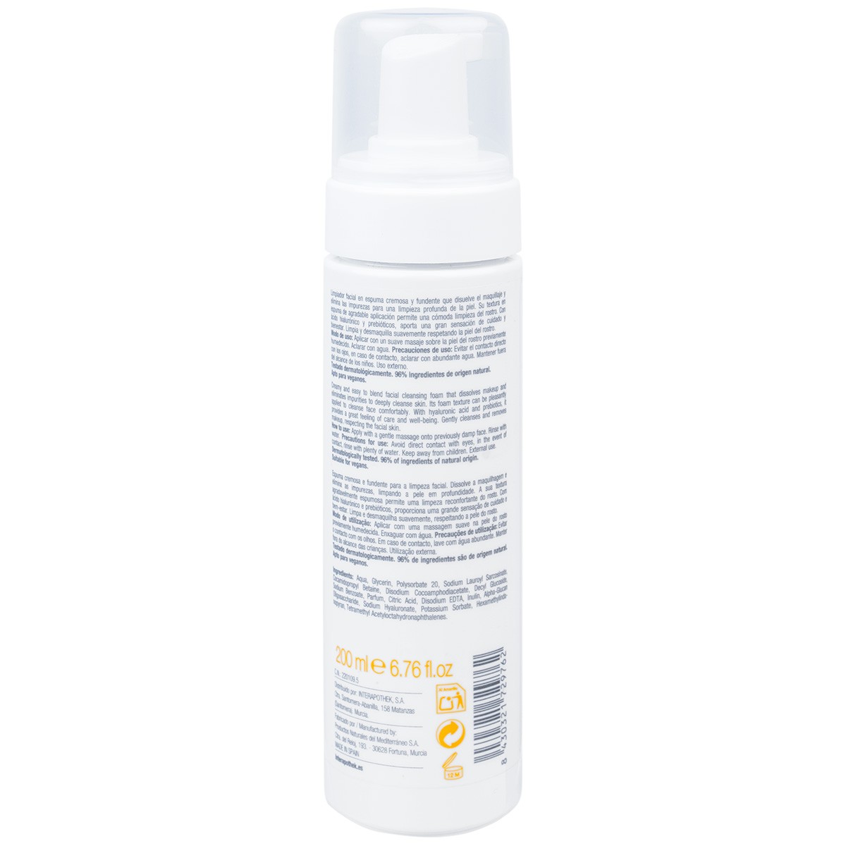 Interapothek espuma facial limpiadora 200 ml Interapothek espuma facial limpiadora 200 ml