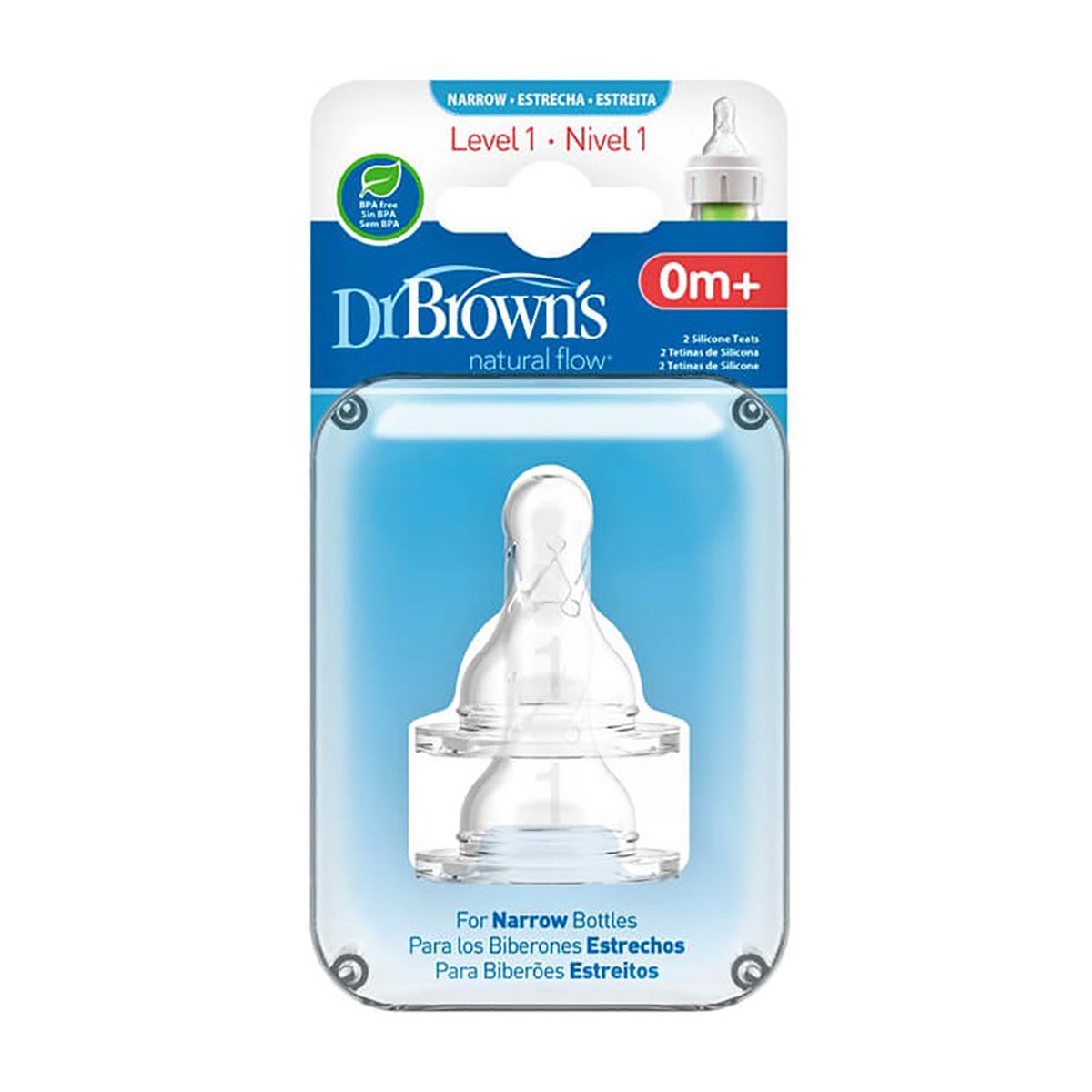 Dr.Brown's tetina natural flow +0 meses boca estrecha 2u Dr.Brown's tetina natural flow +0 meses boca estrecha 2u