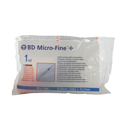 B.D. Jeringa insulina 1ml u-100 10u B.D. Jeringa insulina 1ml u-100 10u