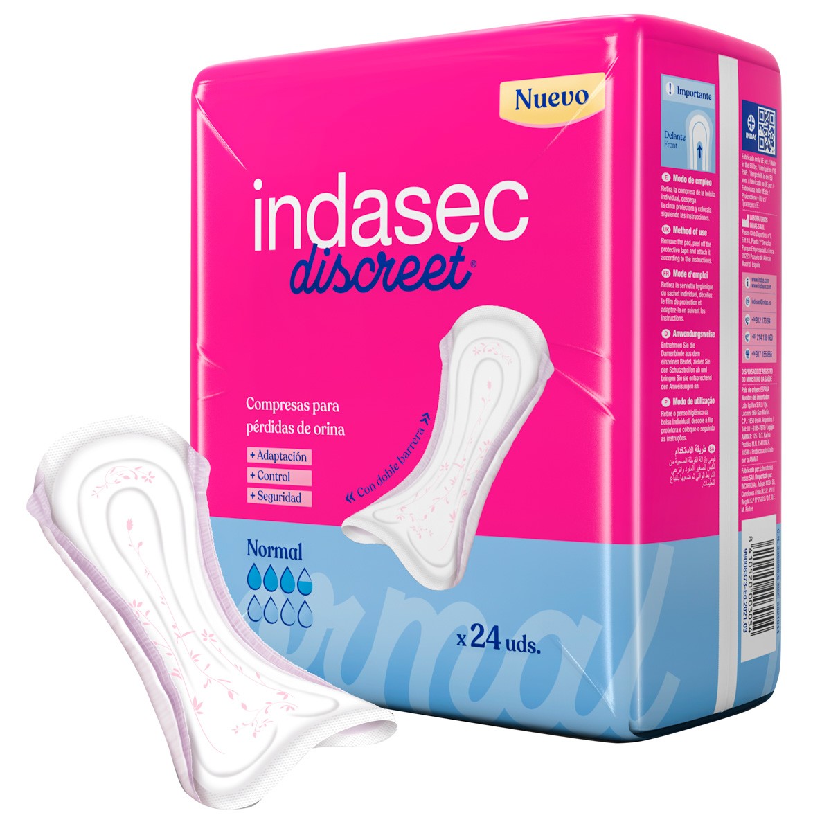 Indasec discreet normal 24 unidades