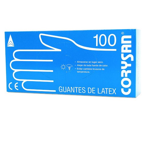 GUANTES CORYSAN LATEX T/GRANDE 100 UND.